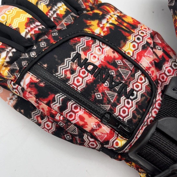 NANDN Winter Geometric Ski Fleece Lined Gloves size large - Picture 3 of 8